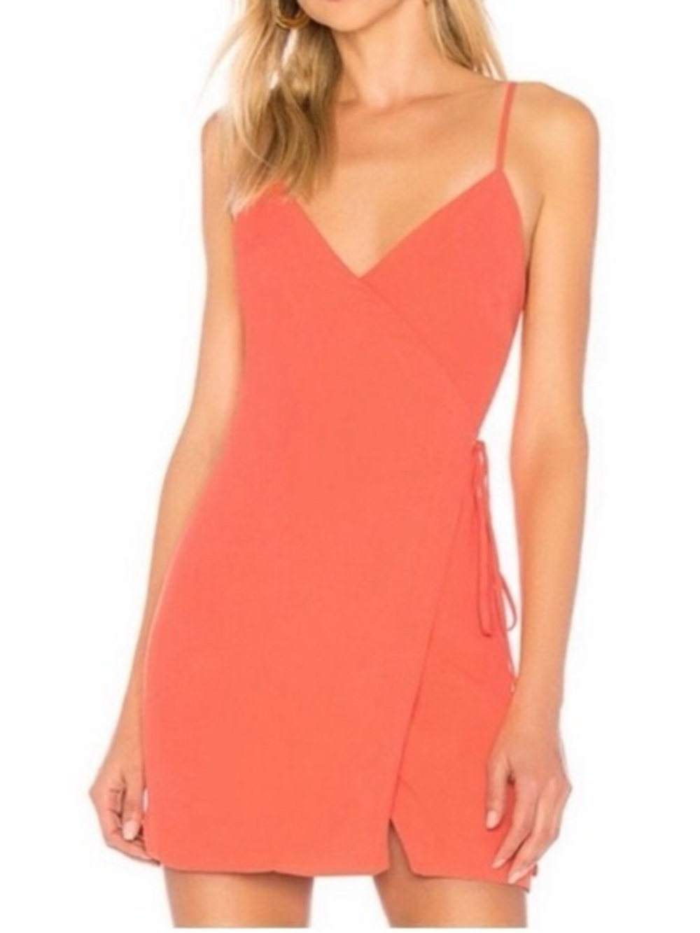 Majorelle Wrap Mini Dress Coral Size Small